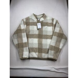 Nike Men's Club Winterized Fleece 1/2 Zip Jacket Cream Tan Small NWT